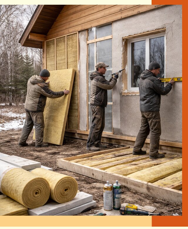 Утепление дачного дома в Норильске от 4933 руб/м2 — недорого | ТепломастерНрл